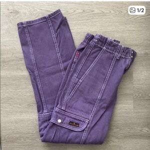 Purple Casual Pants